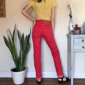SOLD Vintage cherry red Levi’s 501s